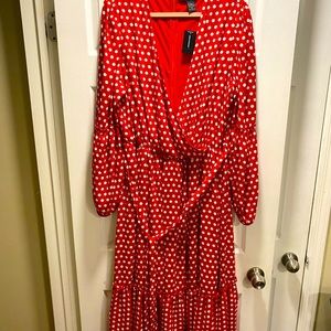 New with tags red and white polka dot dress